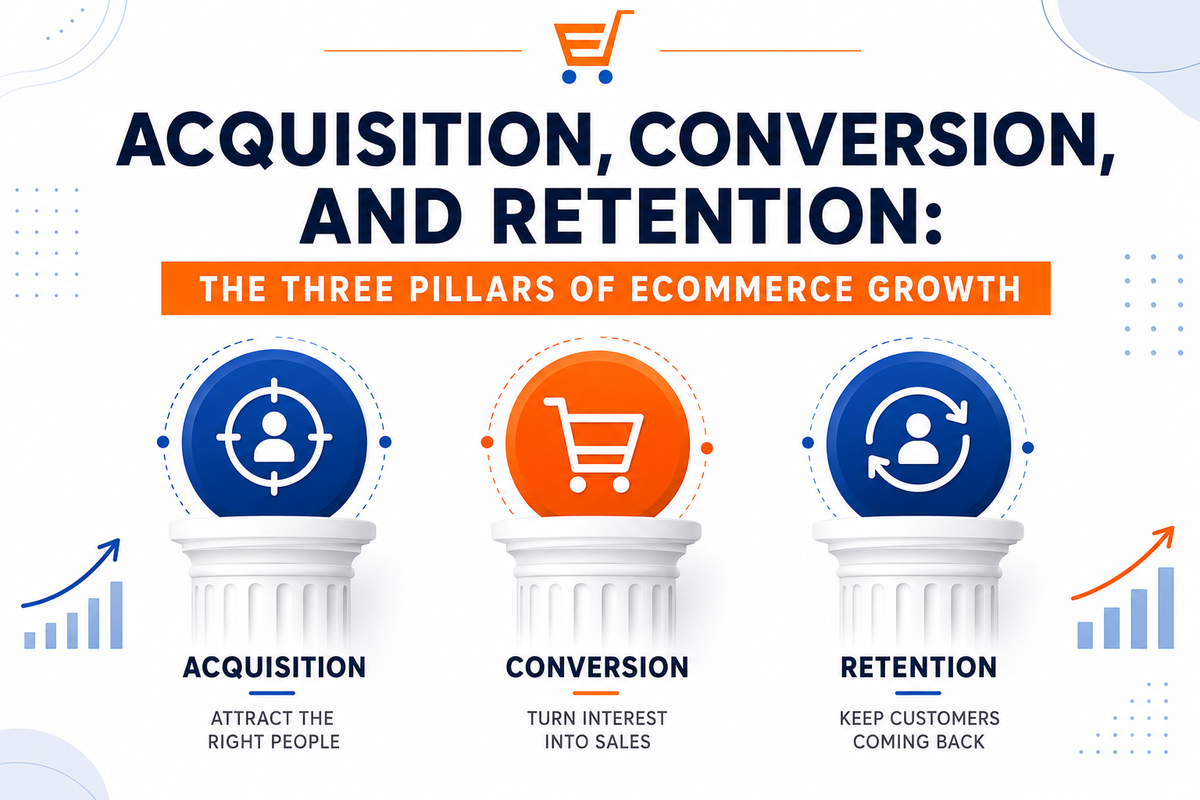 Acquisition, Conversion, and Retention: The Three Pillars of eCommerce Growth