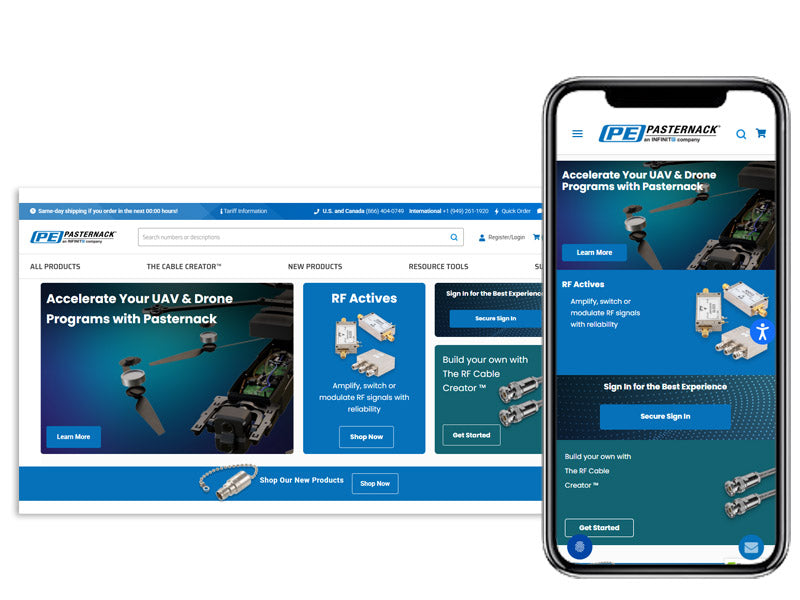 Pasternack RF Cable Assembly Product Finder Experience