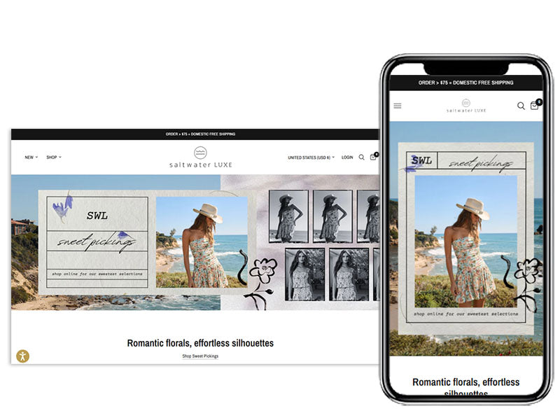 Salt Water Luxe Shopify Fashion eCommerce Launch