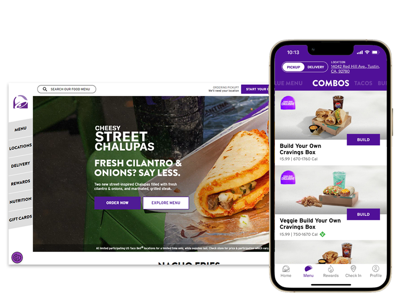 taco bell website and app